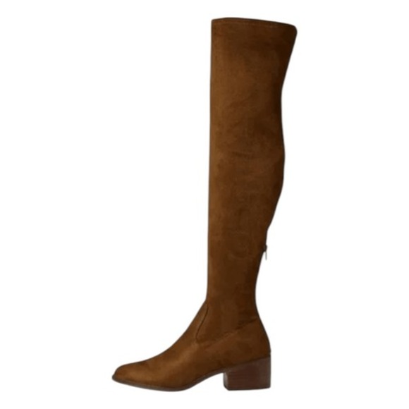 Steve Madden Georgette Over The Knee Boots Cognac Brown Suede Leather 6.5 - Picture 2 of 9